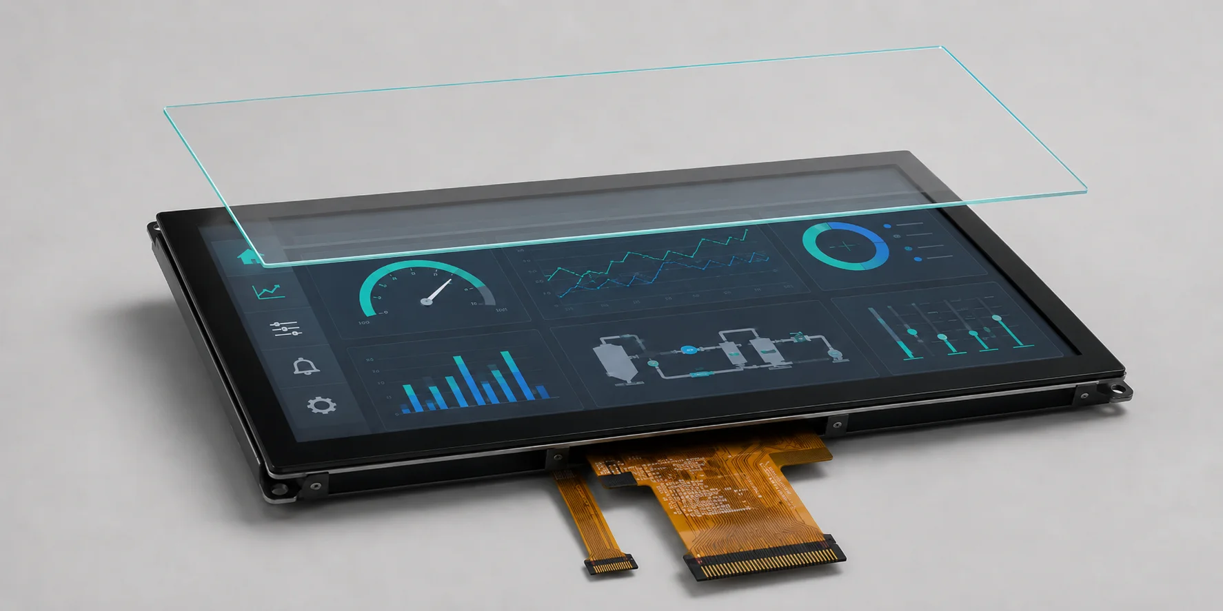Capacitive touch screen integration on IPS display module