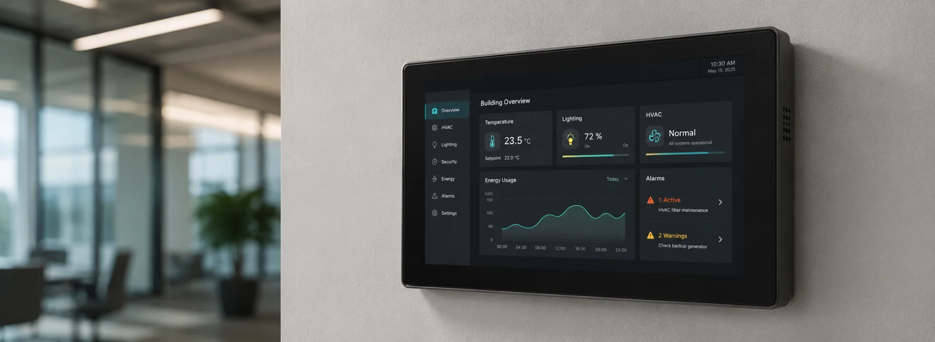 Smart building wall-mounted control panel with IPS display