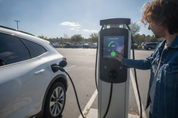 High brightness display used in EV charging station interface