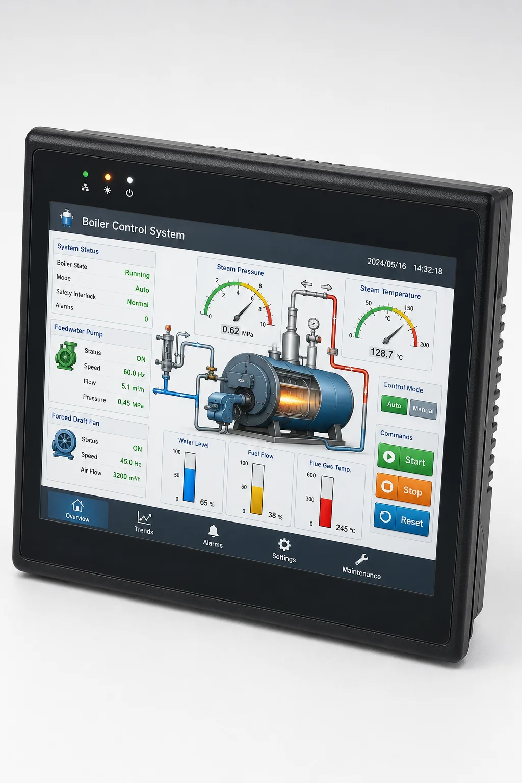 MCU display used in an industrial control panel