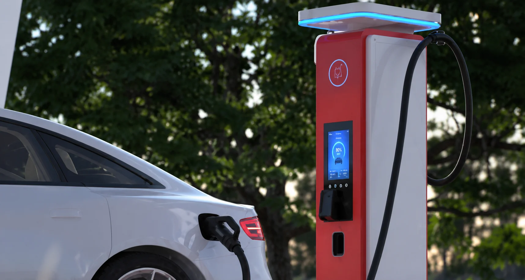 Landscape touch display used in EV charging station interface
