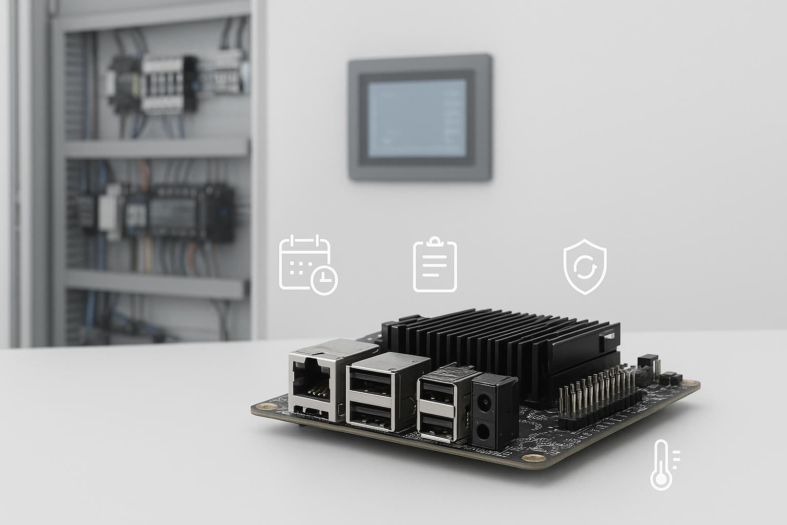 Custom SBC architecture with CPU industrial I/O display and touch interfaces
