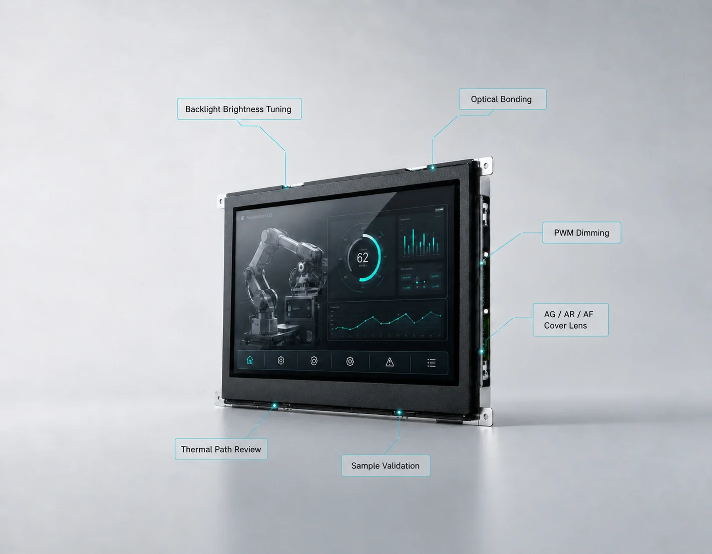 Custom high brightness display customization illustration