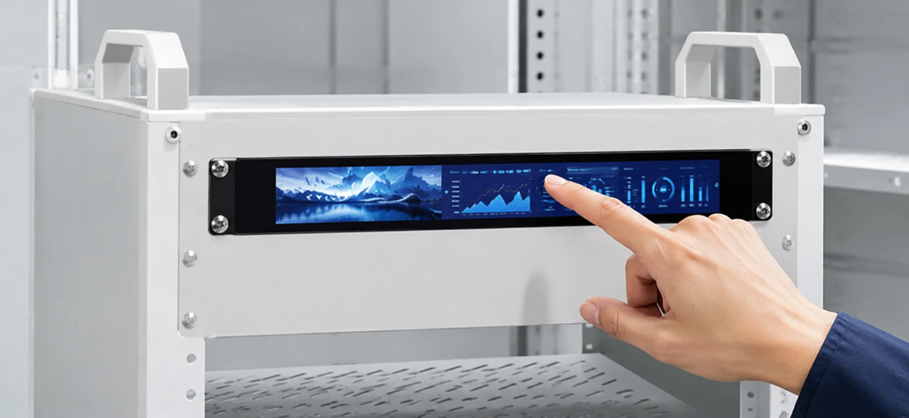 Strip LCD display used as status indicator
