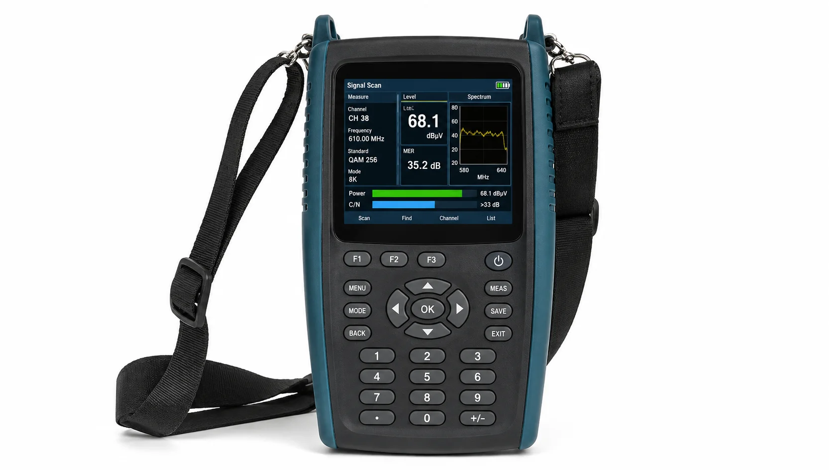 SPI TFT LCD module used in a handheld portable measurement device
