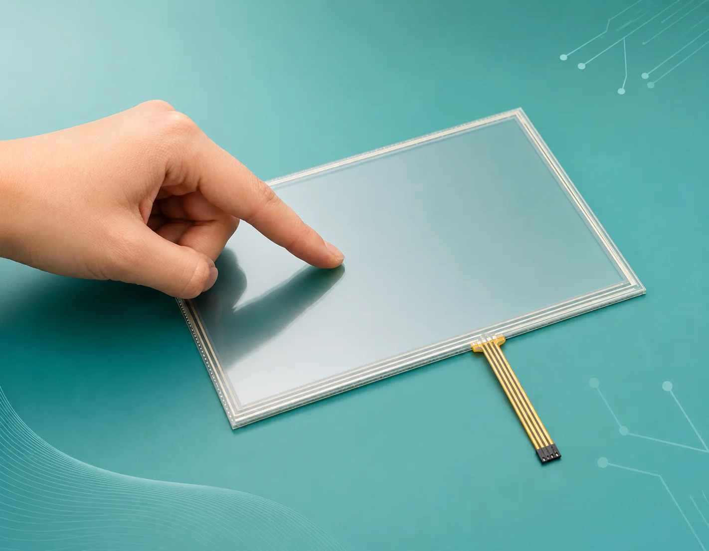 Resistive touch screen panel for industrial display applications