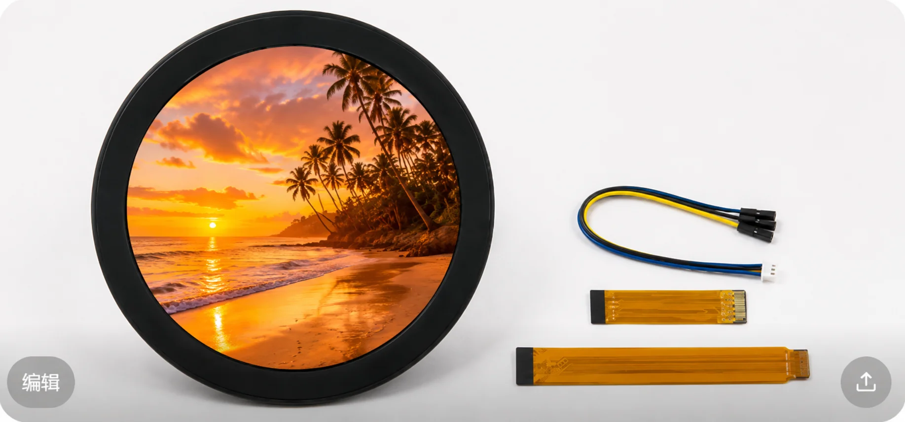 Round touch display with capacitive touch overlay on smart home panel