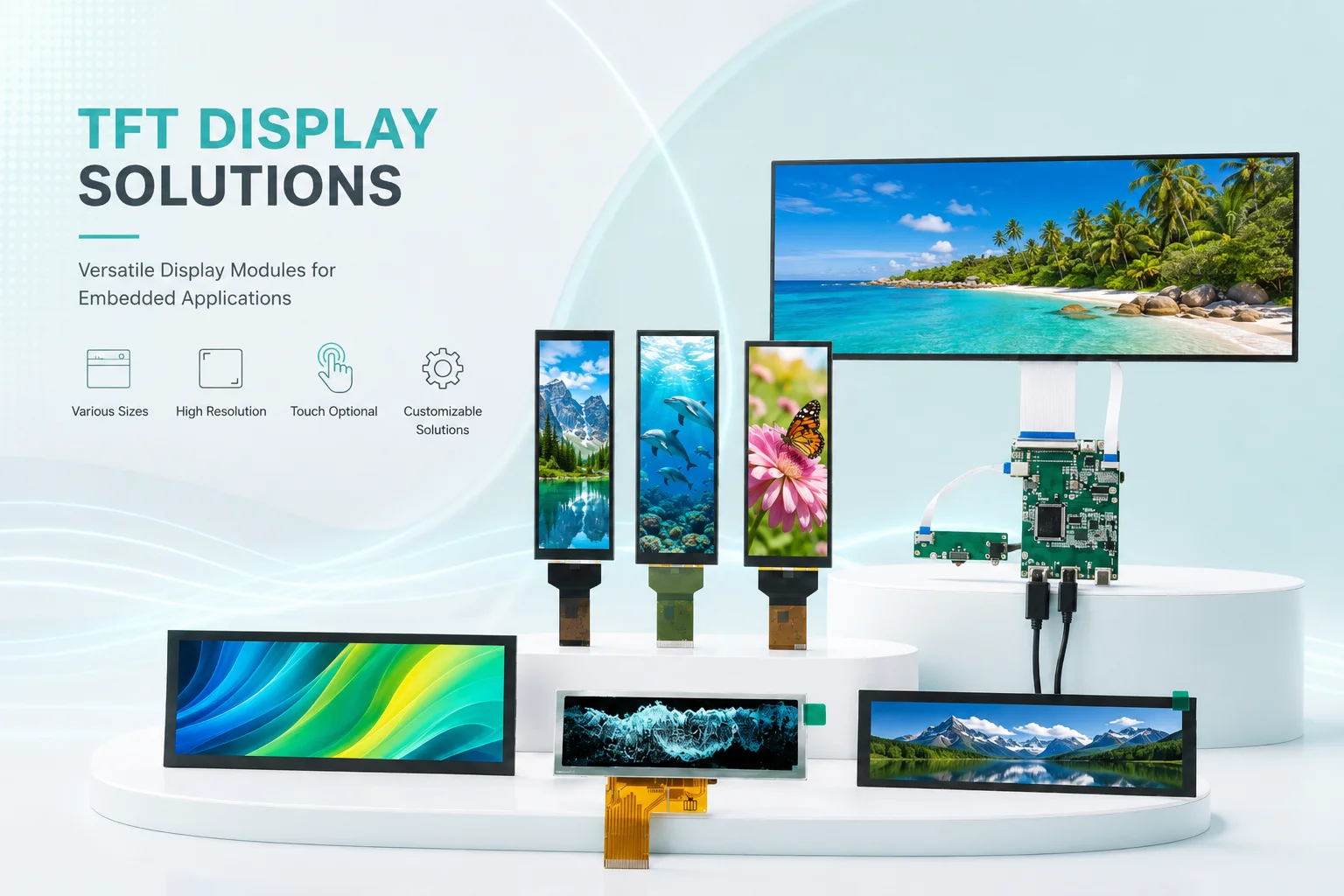 Bar LCD display modules for industrial and embedded applications