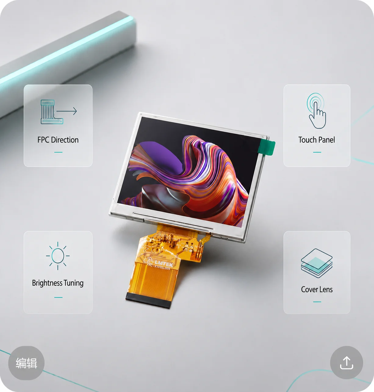LMTEK custom SPI Display module with FPC and touch panel integration