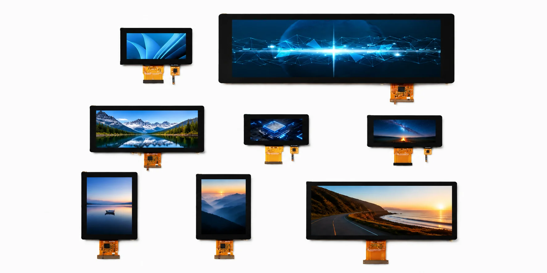 TFT display modules by size and resolution