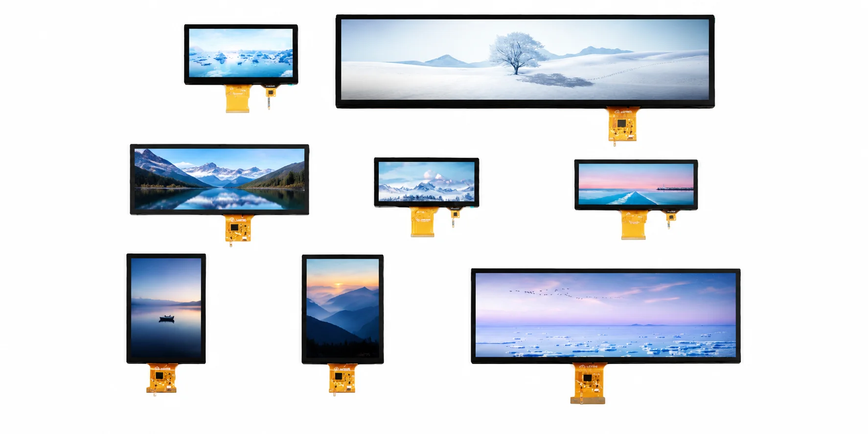 Selection guide overview for landscape TFT display showing key decision criteria