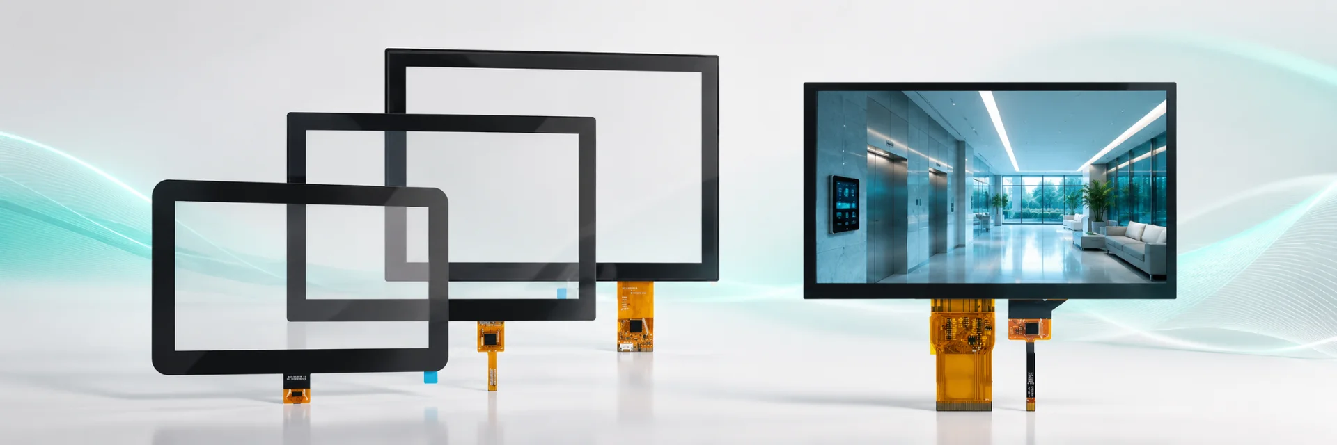Touch screen and TFT display integration overview showing alignment and interface structure