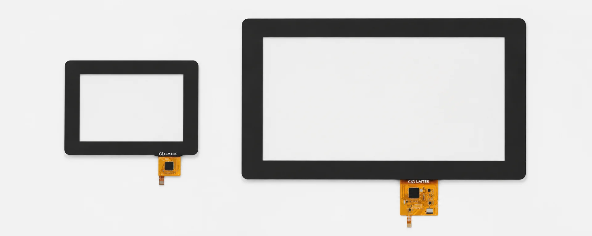 Resistive and capacitive touch screens with bonding and surface treatment options