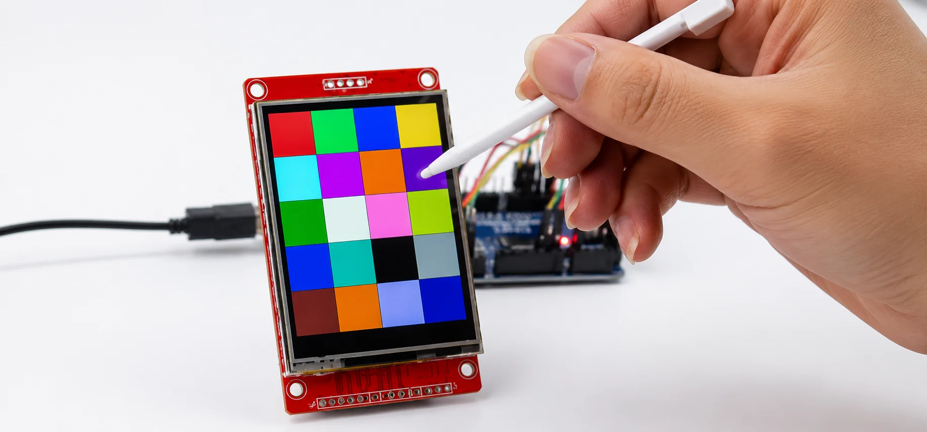 SPI Display with capacitive touch screen for compact front-panel design